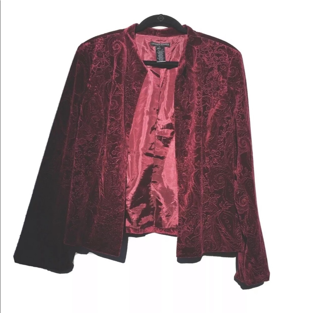 SANDRA DARREN Vintage Burnout Velvet Blazer